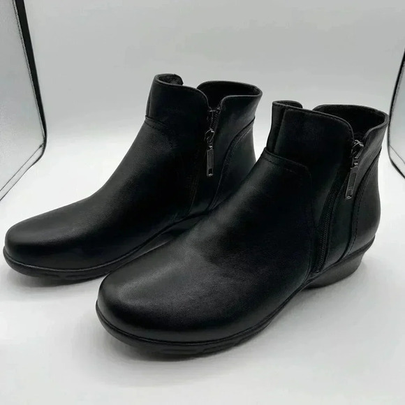 Propet Womens Black Leather Ankle Boots 11 W Double Zipper Comfortable & Stylish - Picture 6 of 13